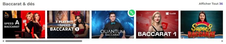ALF Casino Baccarat Dés
