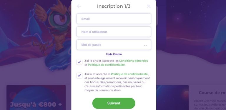 ALF Casino création compte